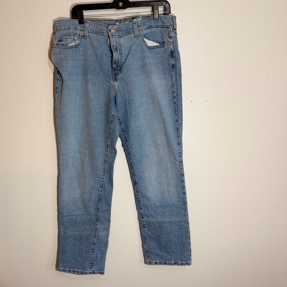 Levis 505 Straight Leg Jeans Womens 16 Short Medium Wash Blue Normcore Denim